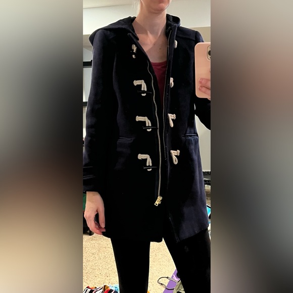 J crew Italian wool navy blue pea coat - Picture 1 of 7